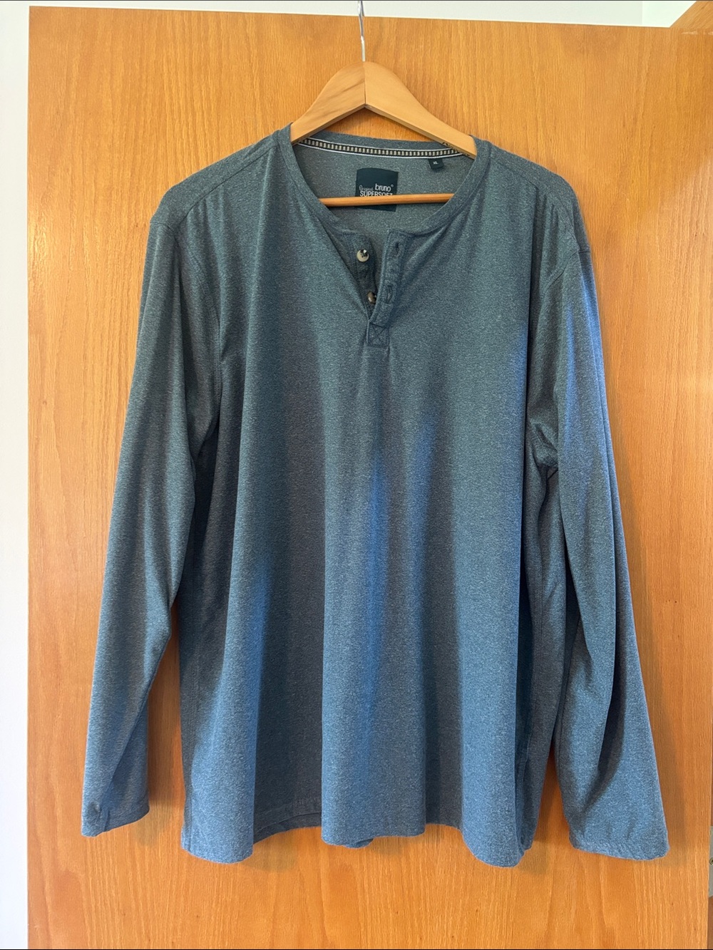 Men's Blue Long-Sleeve Henley Shirt by goodfellow & co